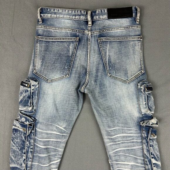 GFTD Los‎ Angeles Jeans Mens 30 Distressed Stretch Pockets Skinny Punk NWT - Picture 7 of 9